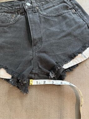 Levi’s Women’s High-Rise Frayed Hem Black Denim Shorts